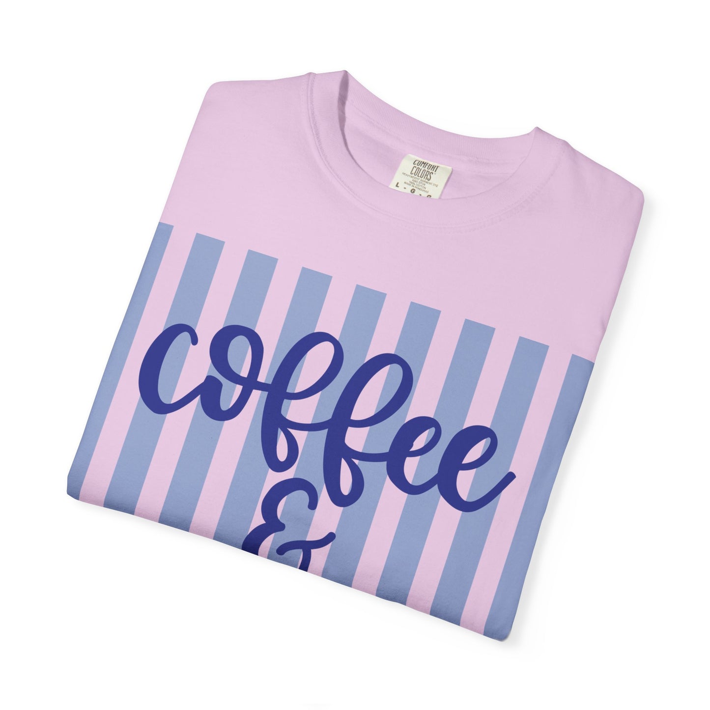 Coffee & Jesus T‑Shirt — Striped Faith Graphic Tee