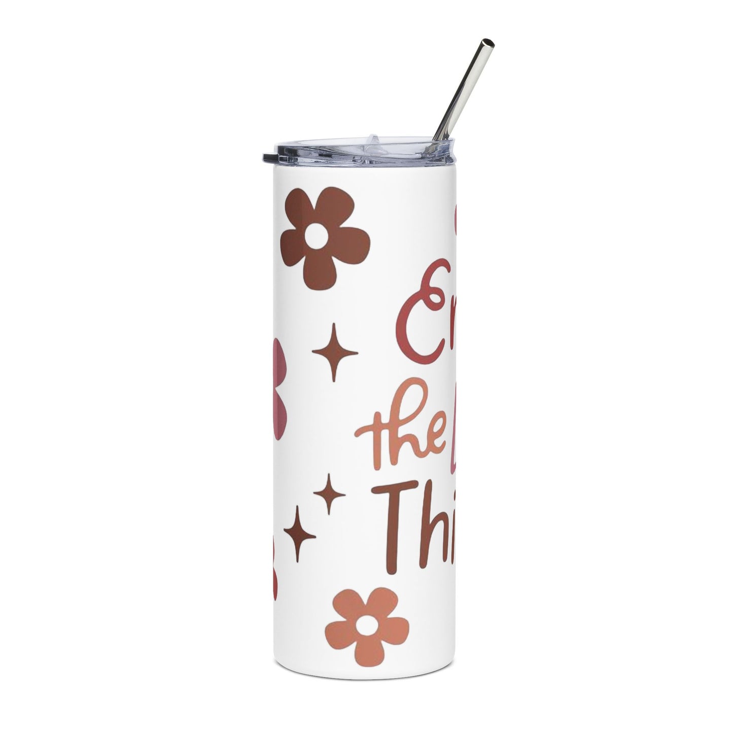 20oz Stainless Tumbler — "Enjoy the Little Things" Floral Insulated Travel Cup