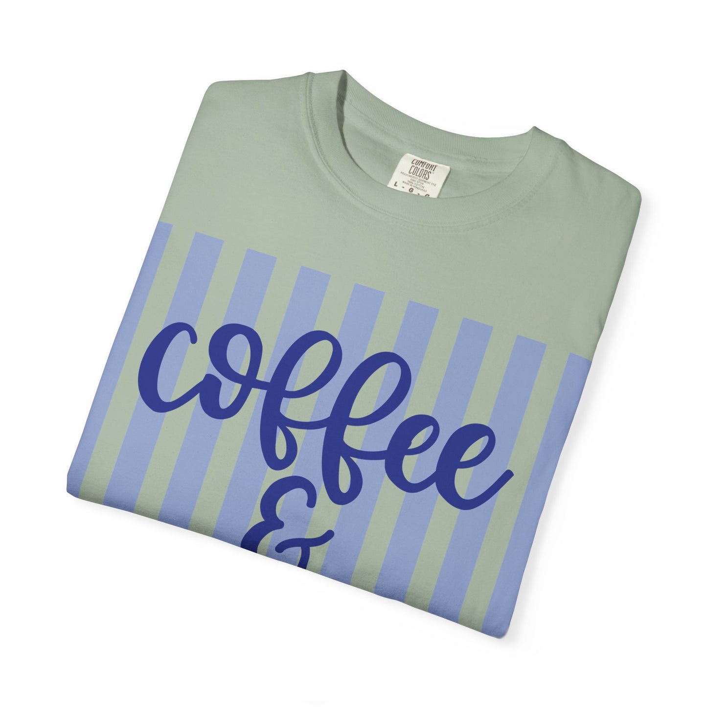 Coffee & Jesus T‑Shirt — Striped Faith Graphic Tee