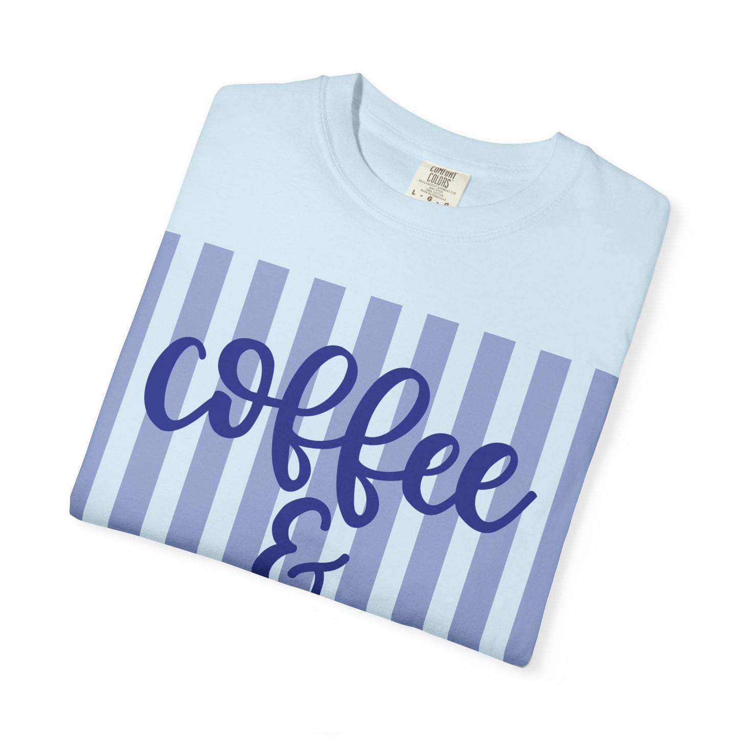 Coffee & Jesus T‑Shirt — Striped Faith Graphic Tee