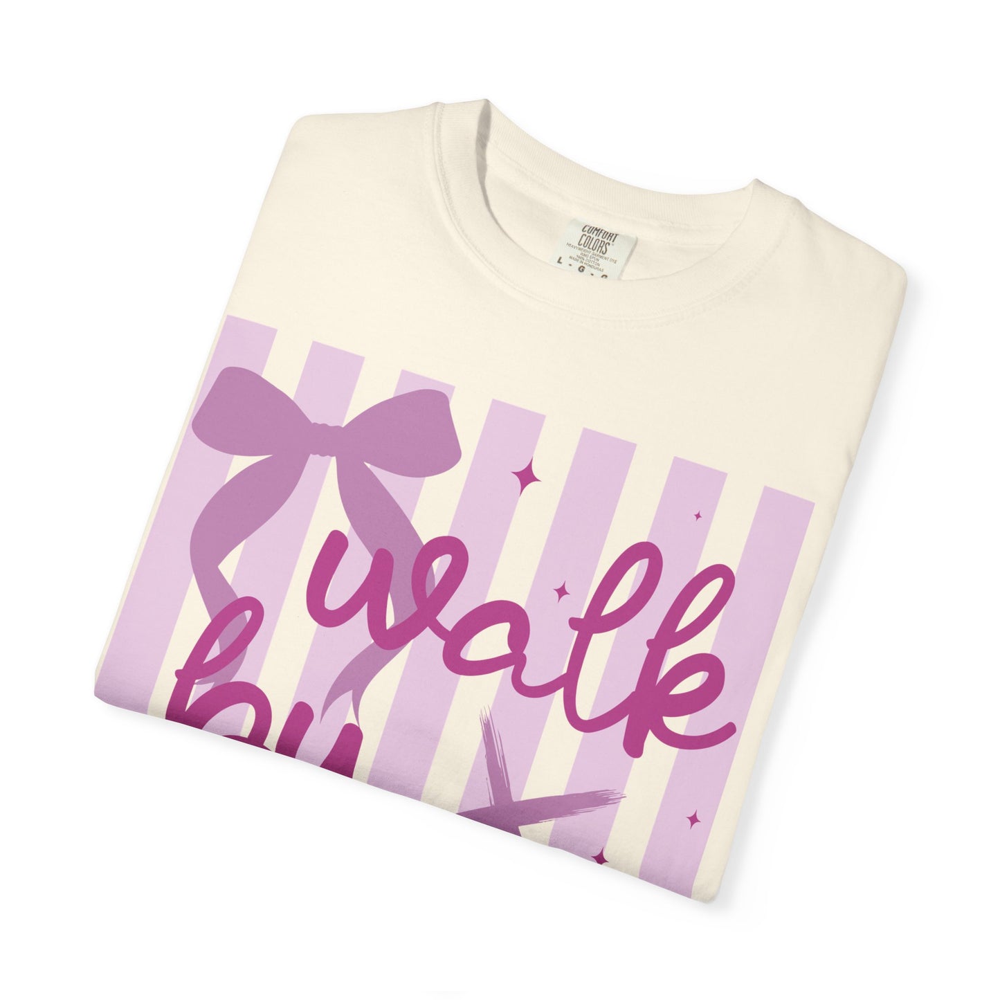 Walk by Faith T-Shirt — Pink Script Faith Graphic Tee
