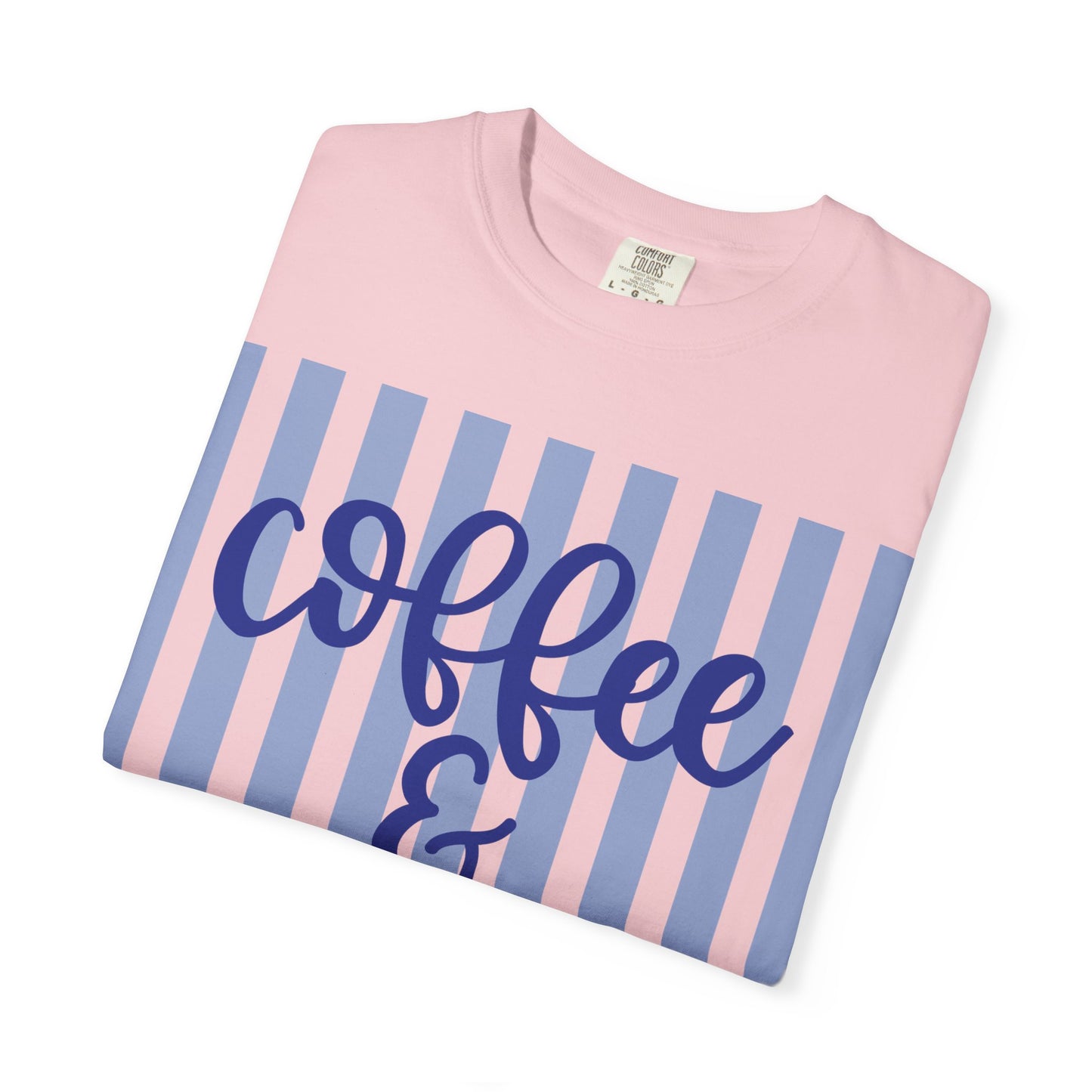 Coffee & Jesus T‑Shirt — Striped Faith Graphic Tee