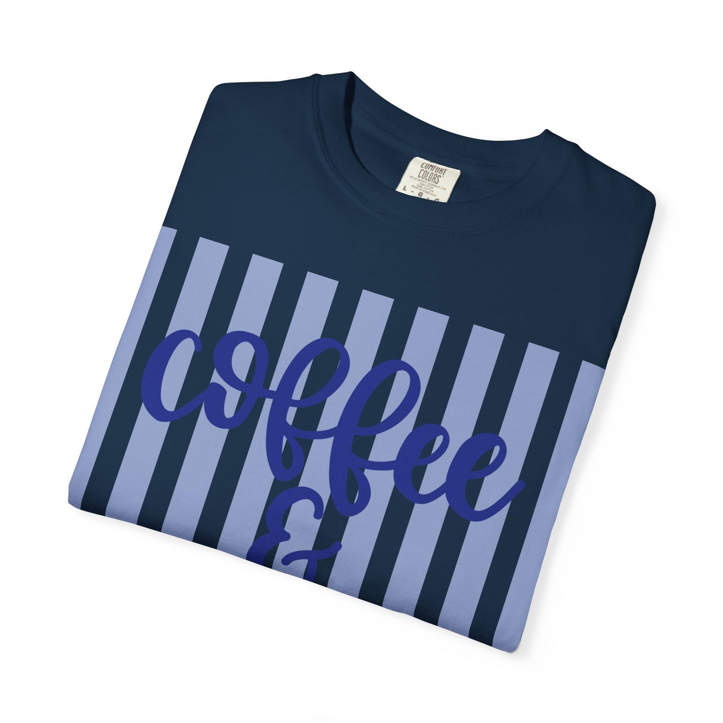 Coffee & Jesus T‑Shirt — Striped Faith Graphic Tee