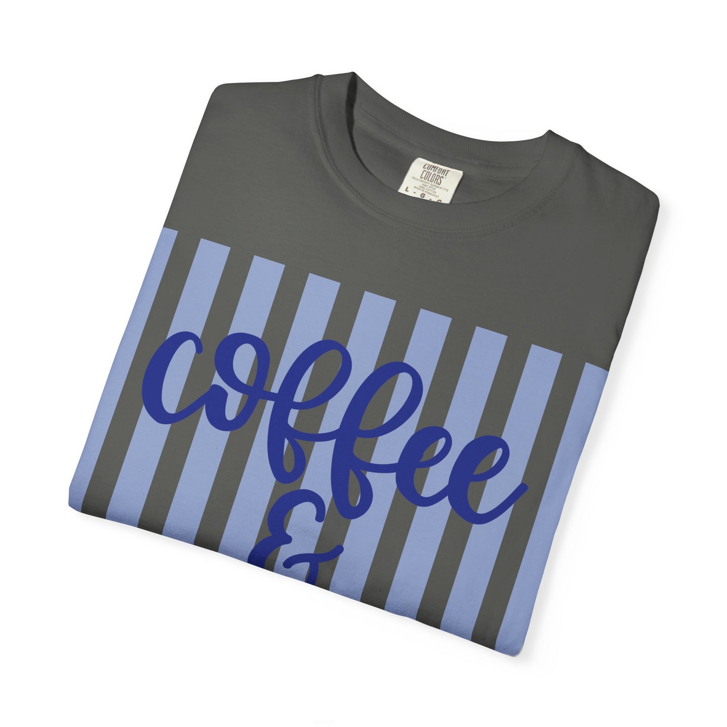 Coffee & Jesus T‑Shirt — Striped Faith Graphic Tee