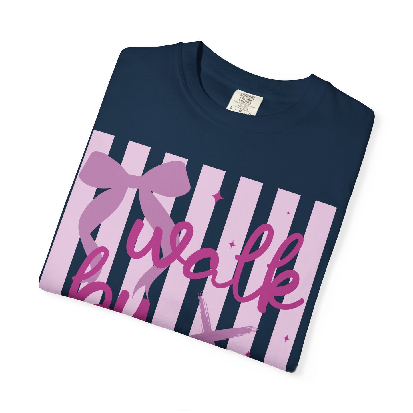 Walk by Faith T-Shirt — Pink Script Faith Graphic Tee