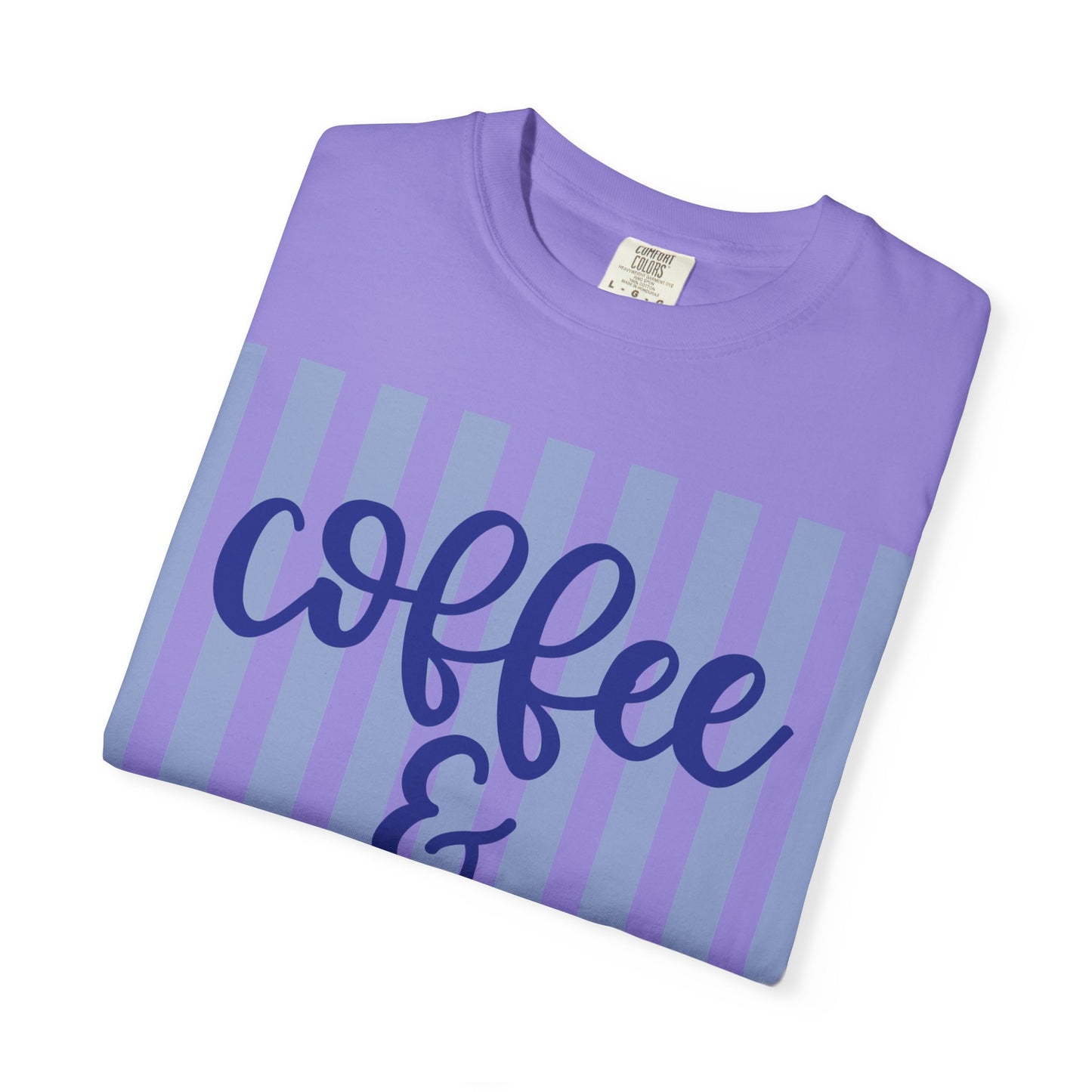 Coffee & Jesus T‑Shirt — Striped Faith Graphic Tee