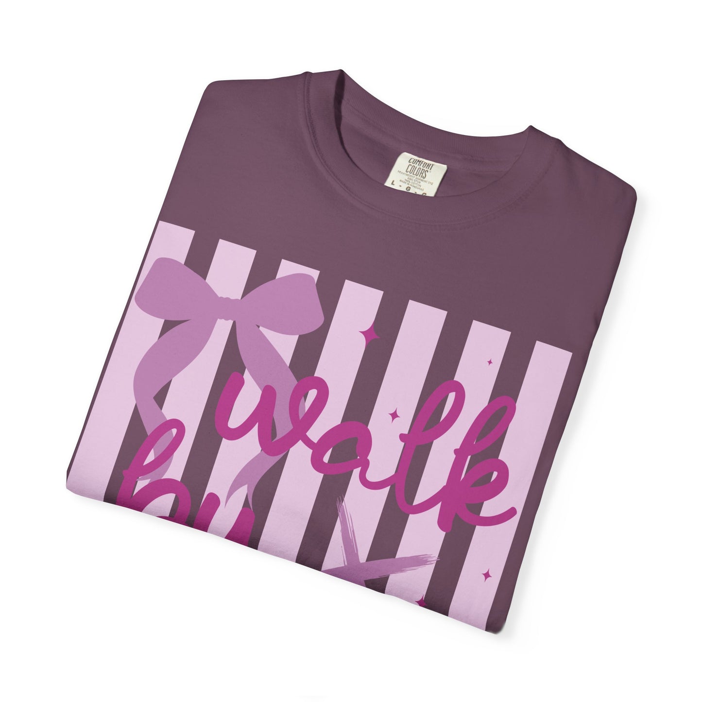 Walk by Faith T-Shirt — Pink Script Faith Graphic Tee