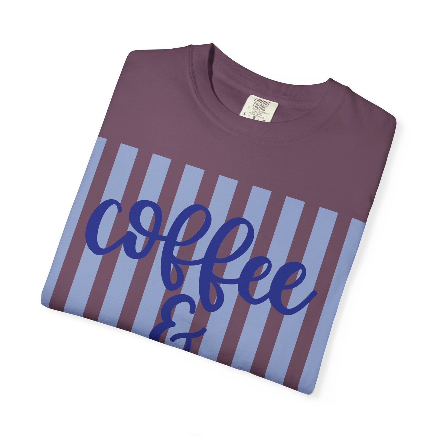 Coffee & Jesus T‑Shirt — Striped Faith Graphic Tee