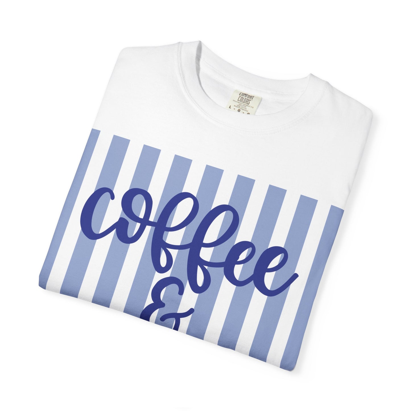Coffee & Jesus T‑Shirt — Striped Faith Graphic Tee