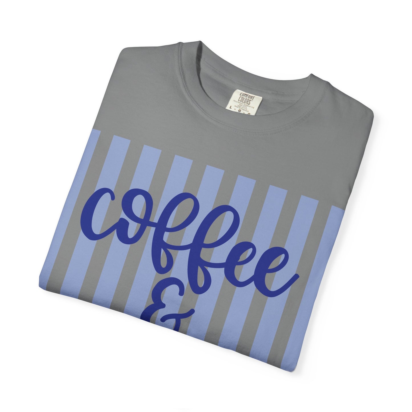 Coffee & Jesus T‑Shirt — Striped Faith Graphic Tee