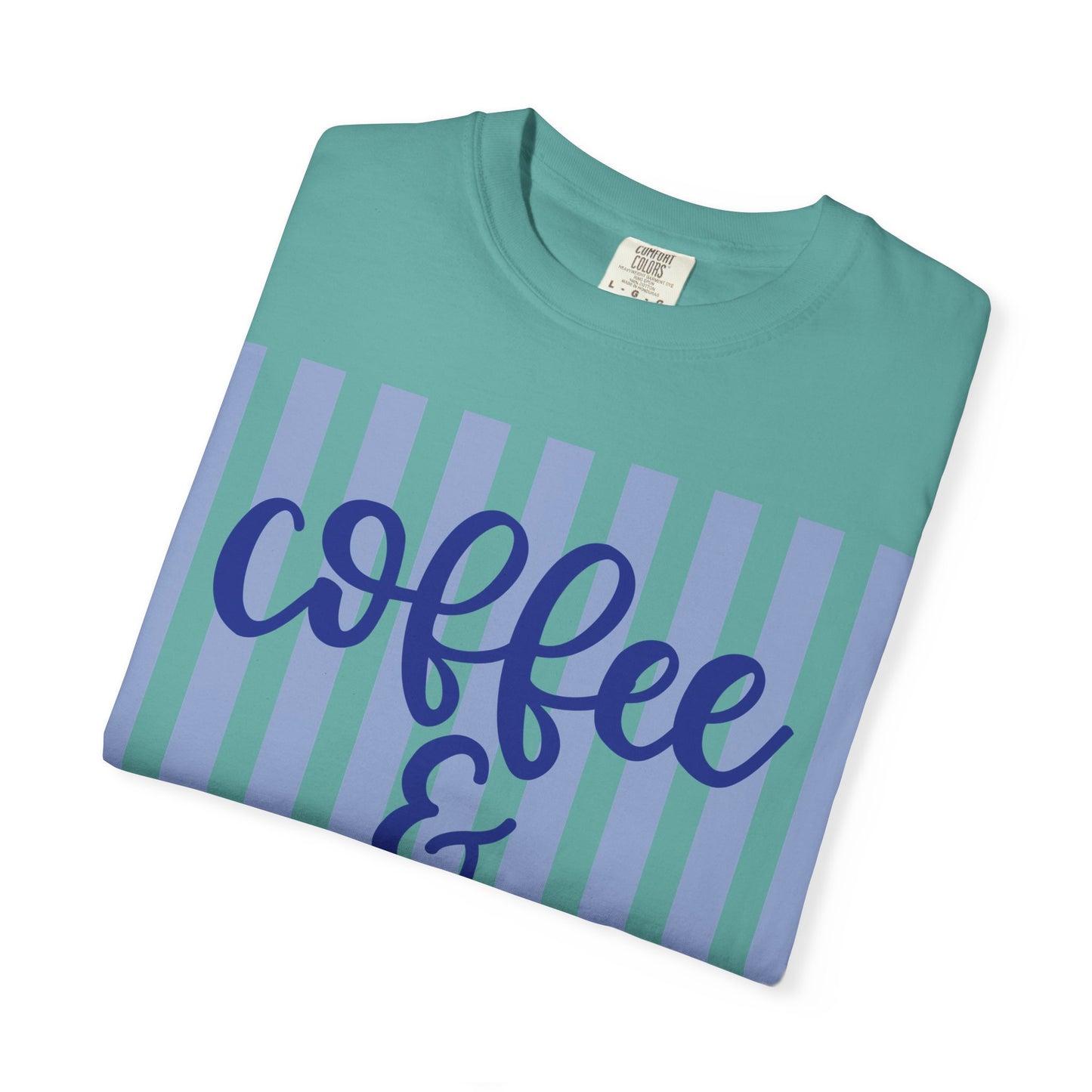 Coffee & Jesus T‑Shirt — Striped Faith Graphic Tee
