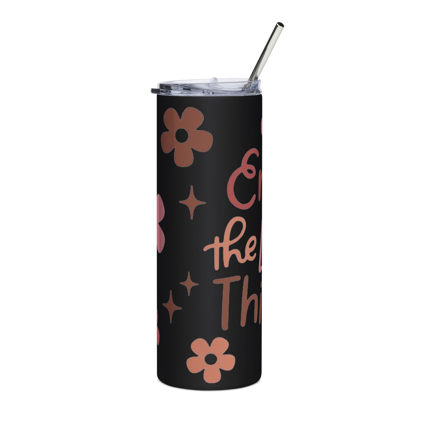 20oz Stainless Tumbler — "Enjoy the Little Things" Floral Insulated Travel Cup
