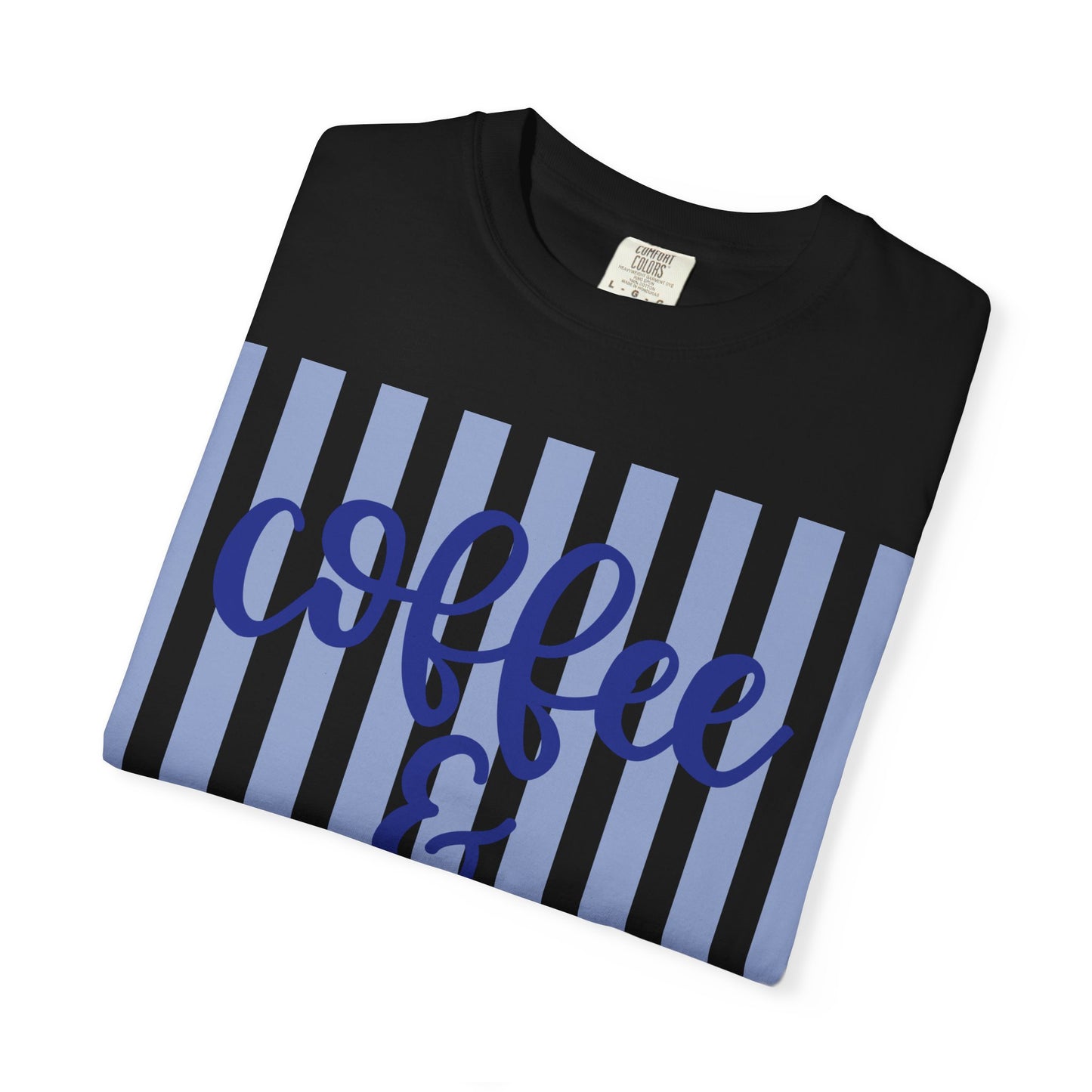Coffee & Jesus T‑Shirt — Striped Faith Graphic Tee