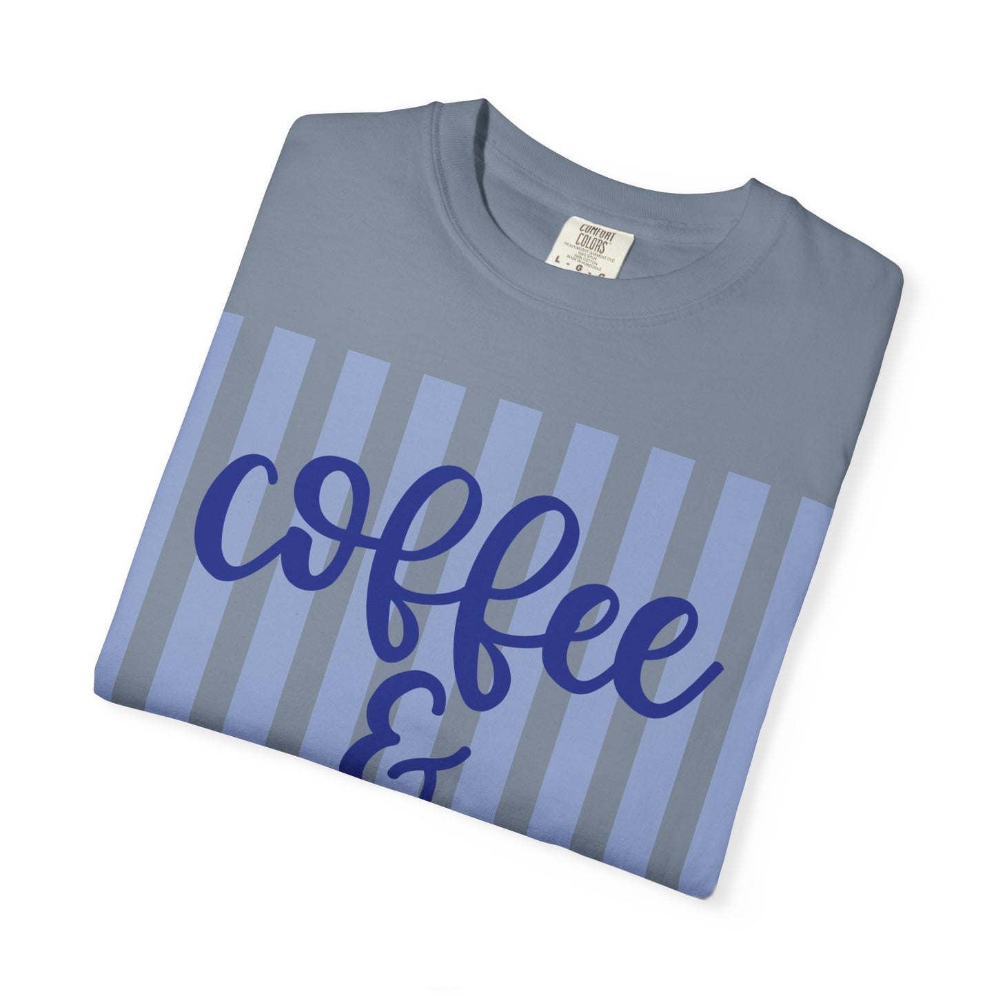 Coffee & Jesus T‑Shirt — Striped Faith Graphic Tee