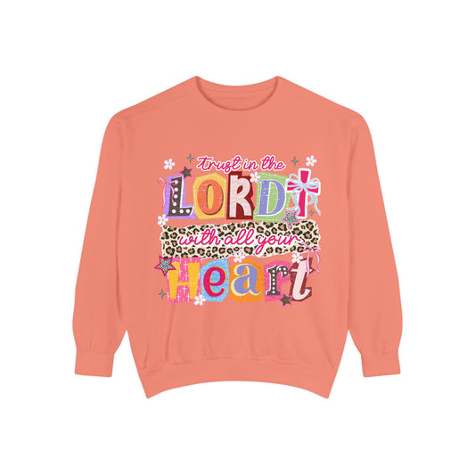 Sweatshirt — "Trust in the Lord with All Your Heart" Colorful Faith Graphic