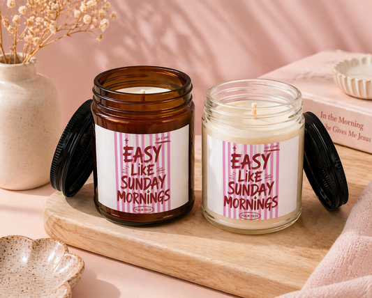 Soy Candle — “Easy Like Sunday Mornings” Scented Jar (4oz & 9oz)